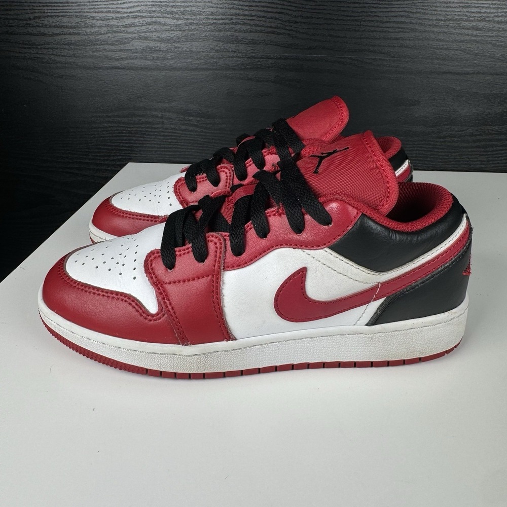 + Size 4Y - Jordan 1 Low Reverse Black Toe 553560-163